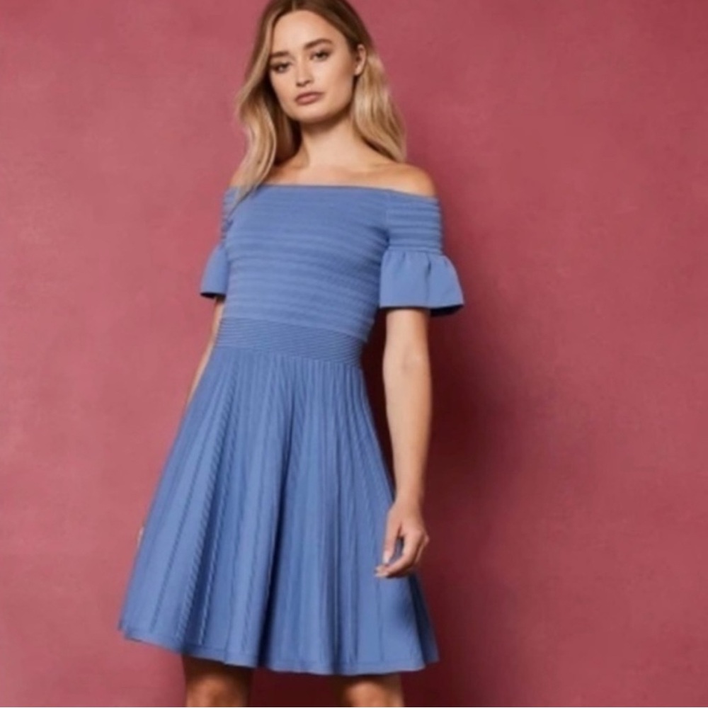 Ted Baker Blue Off-Shoulder Dress